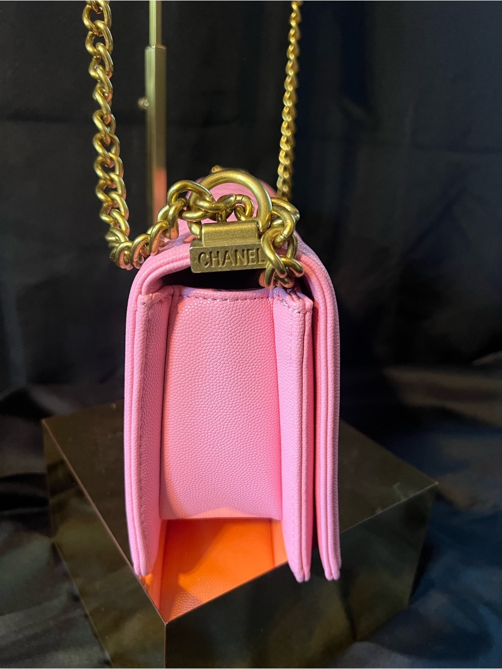 CHANEL Pink Quilted Boy Bag with Gold Hardware - Picture 10 of 16